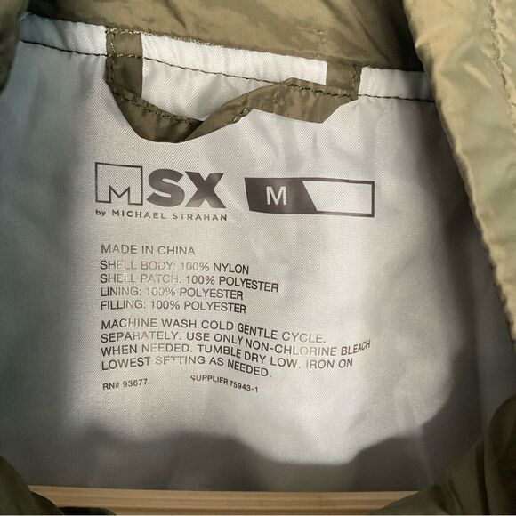 MSX by Michael Strahan Green Full Zip Jacket Coat Lined Nylon Mens Medium - Picture 7 of 7